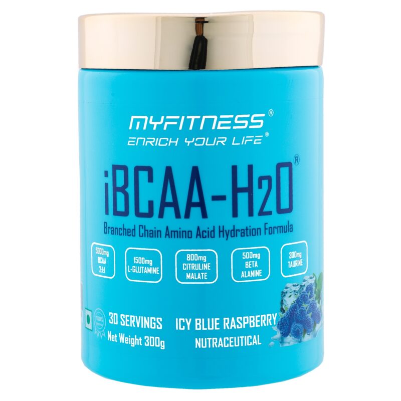 MYFITNESS iBCAA H2O – 300g | 2:1:1 BCAA Powder with L-Glutamine, Citrulline Malate & Beta Alanine | Taurine & Electrolyte Complex for Men & Women